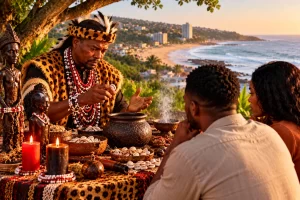 Chief Mungu providing traditional and spiritual guidance during a private consultation in Margate
